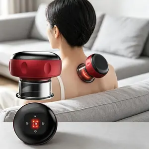 Electric Smart Cupping Therapy Massager, 18 Adjustable Vacuum Suction Levels with Heating & Red Light Therapy, Rechargeable Portable Body Scraping Massage Tool for Neck, Back, Shoulder, Waist, Legs, Relieve Muscle Soreness for Men, Women, Athletes and Off