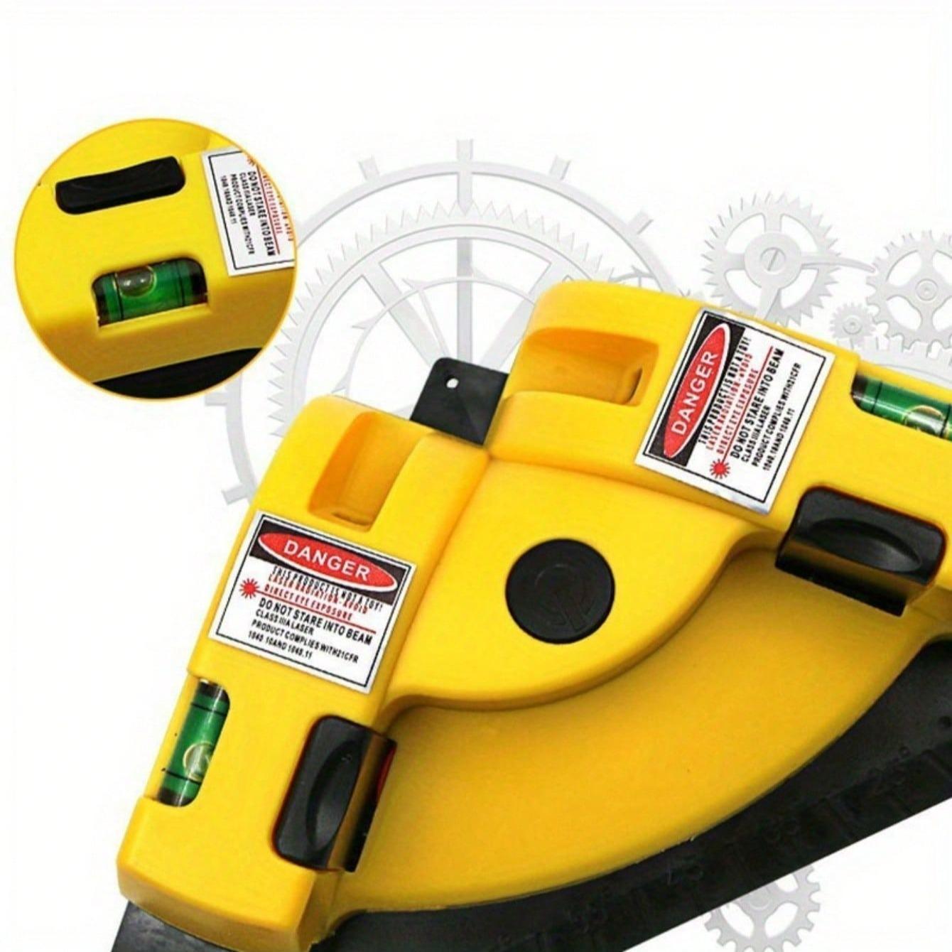 90° Projection Laser Level, High Precision 90° Projection Laser Level, Self-leveling, Precise Right Angle Measurement, Laser Level Tool, Yellow