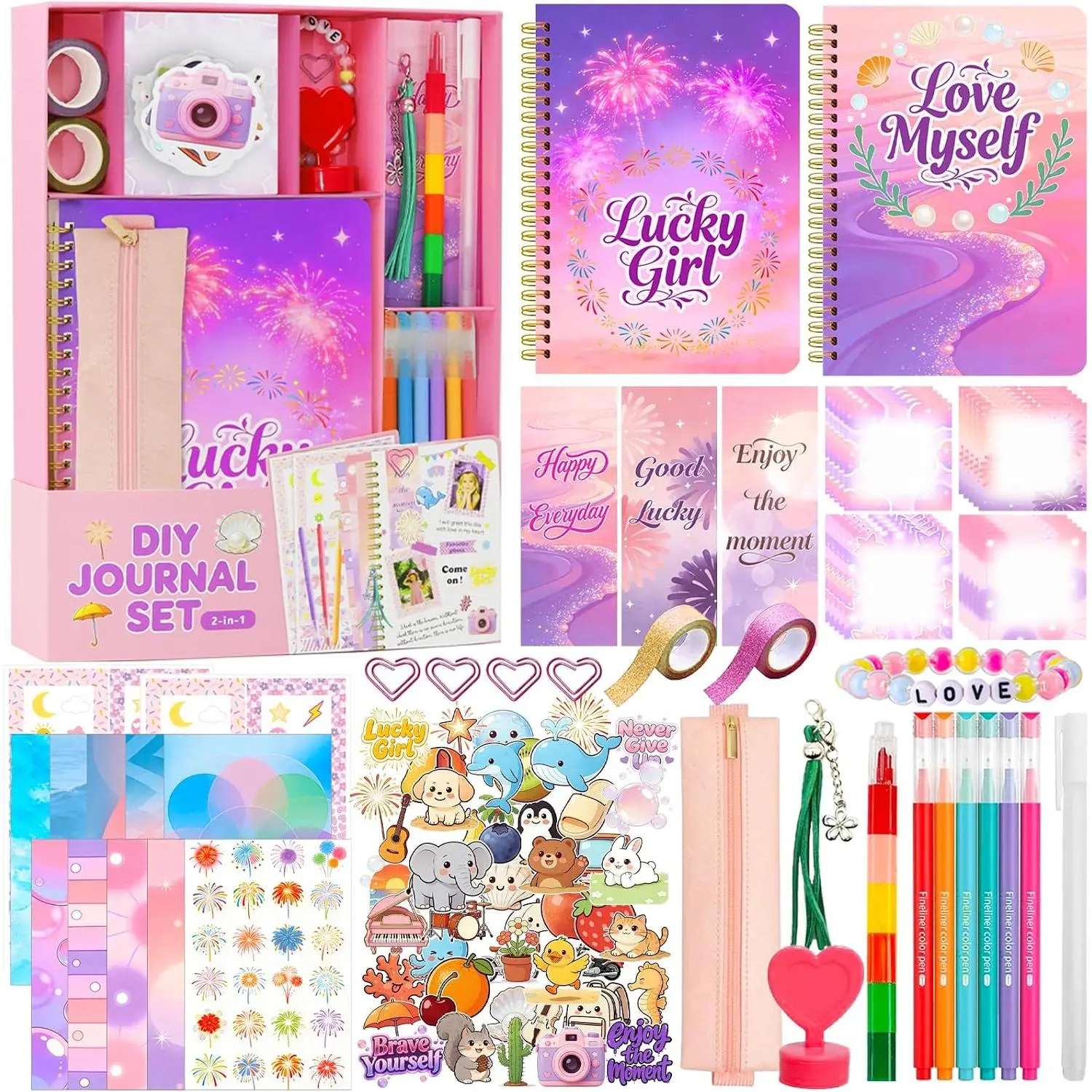 DIY Journal Kit for Girls Teen Tween Girl Gifts Trendy Stuff, Scrapbook Supplies Stationery Set, Stocking Stuffers, Art Crafts Kit - Ideal Gifts for 8 9 10 11 12 13 14 Year Old Girl