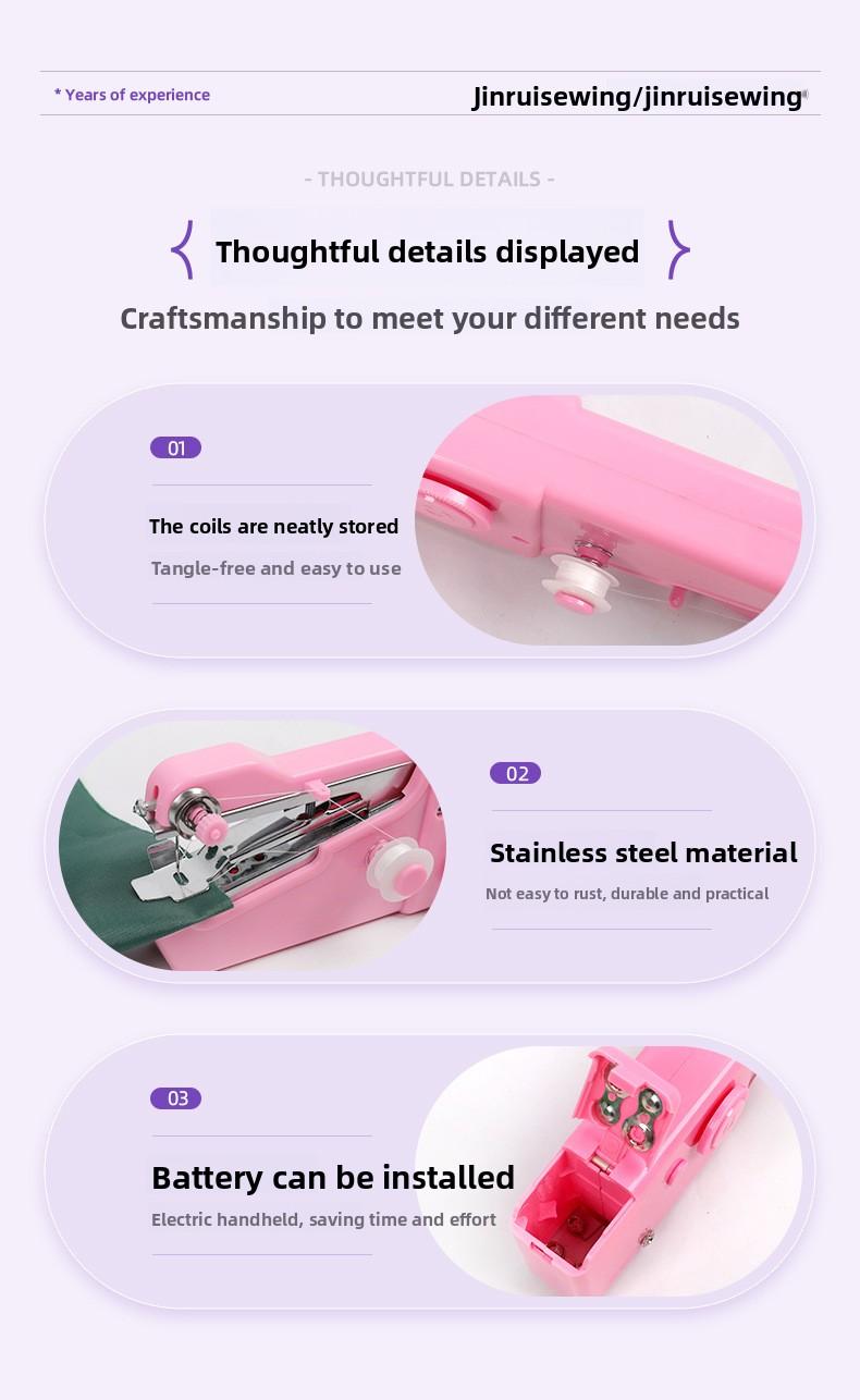 Handheld Electronic Sewing Machine Portable with Neat and Flexible Hemming for Home Use