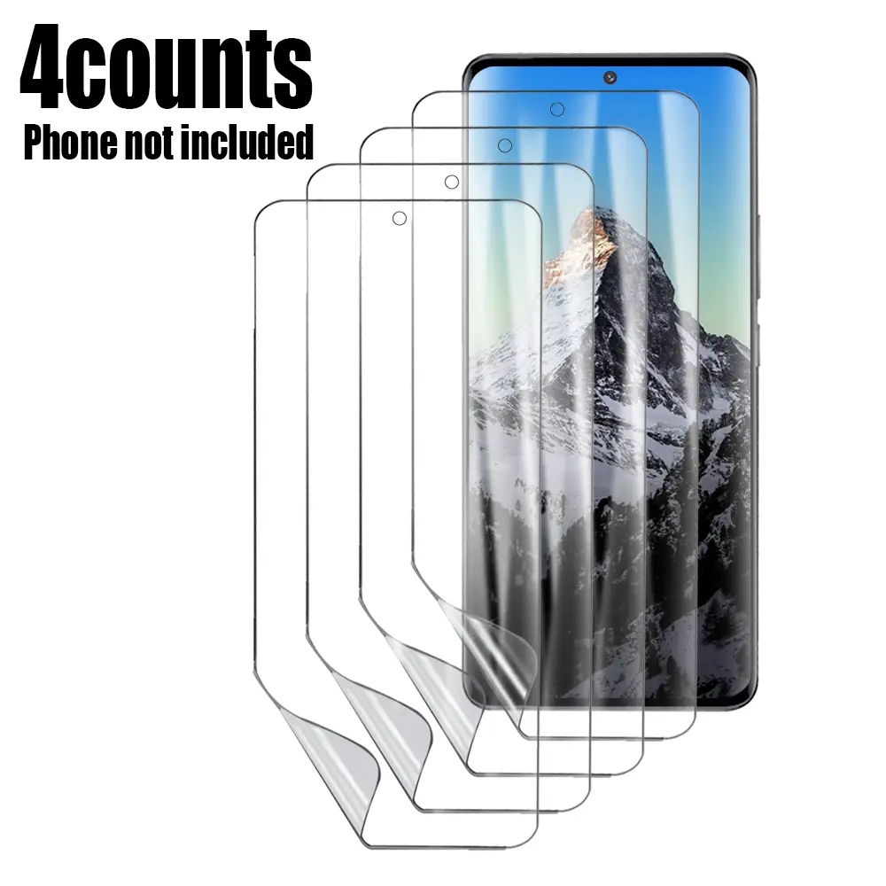 4Pcs HD Clear Flexible TPU Hydrogel Screen Protector for Xiaomi 12/12 Pro/12T/12T Pro, Ultra Thin Invisible Barely-There Touch, Duty Anti-Scratch Guard