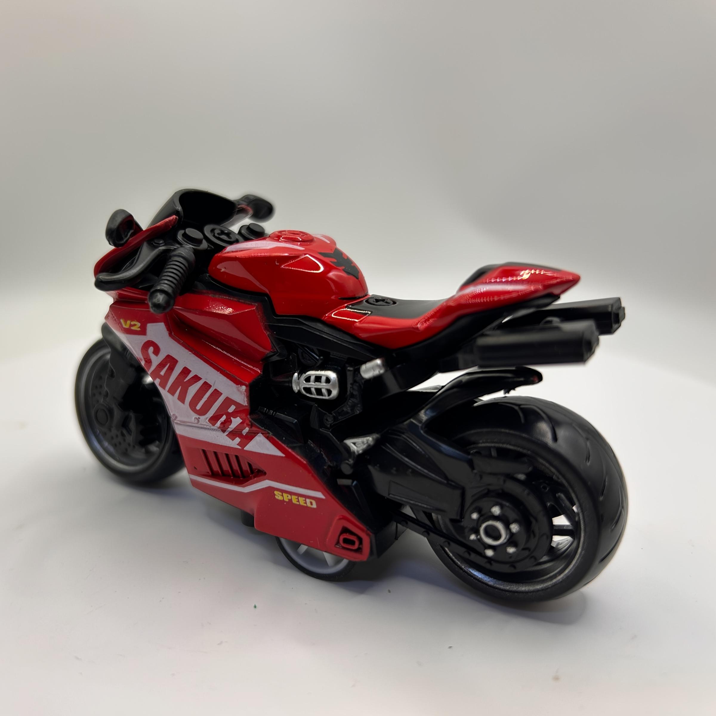 1 PC alloy regenerative motorcycle toy, simulating a motorcycle racing model, powerful regenerative car, thickened wheels, anti drop and wear-resistant alloy motorcycle model
