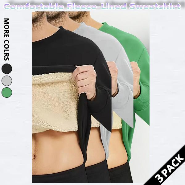 Men's autumn and winter warm thick round neck sweatshirt, soft fabric, resist the cold autumn and winter, autumn and winter cost-effective plus fleece sweatshirt, suitable for daily wear SpringStatements