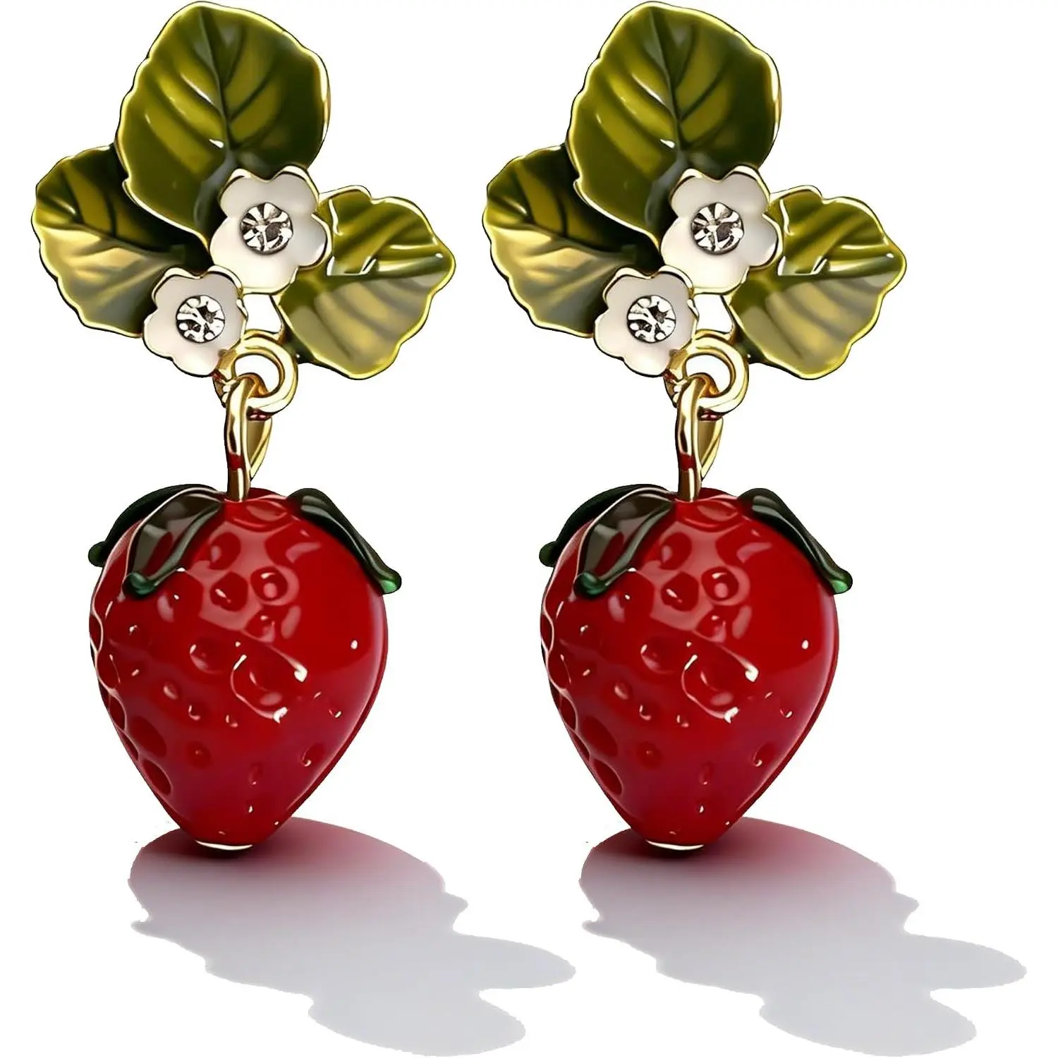 Strawberry Earrings Dangle for Women Cute Fruit Design  Strawberry Accessories for Everyday Wear