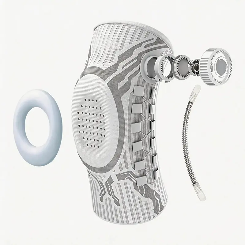 Adjustable Compression Knee Brace with Dial, Breathable Knee Support Sleeve for Sports, Running & Daily Activities