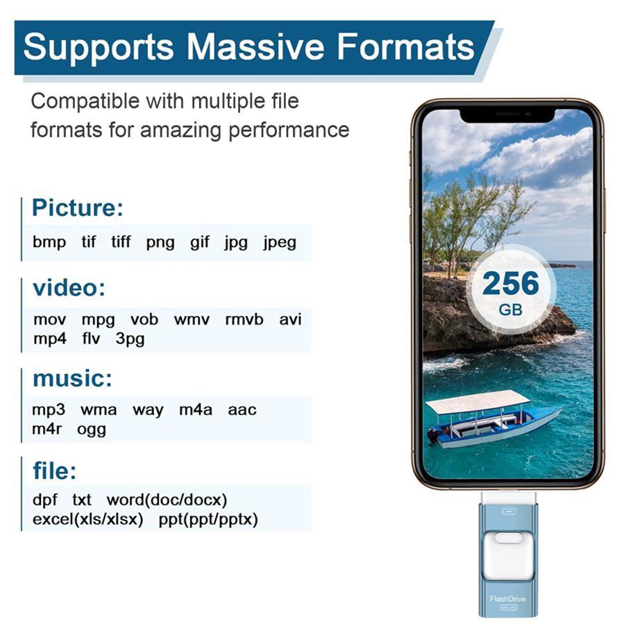 3 in 1 USB Flash Drive, 1 Count High Speed USB 3.0 Memory Storage, OTG Thumb Drive for Smart Phones, PC and More Devices, Portable Flash Drives