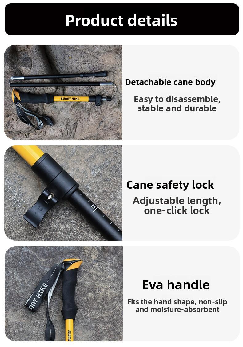 Folding hiking poles ultralight carbon fiber trekking poles professional outdoor hiking gear walking sticks climbing