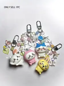 Handmade Beaded Keychain, Creative Anime Doll DIY Keyring, Multi-Color Heart Star Glass Beads, Best Gift for Him Her, Y2K Style, Cute Keychain, Cute Charms Keychain