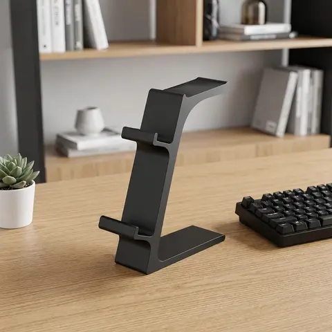Game Controller, Gamepad and Headphone Stand, Headset for Ps5 Xbox, 2-In-1 Desktop Holder, Space-Saving, Compact Gaming Accessory Organizer, Durable Plastic, Multi Functional Stand