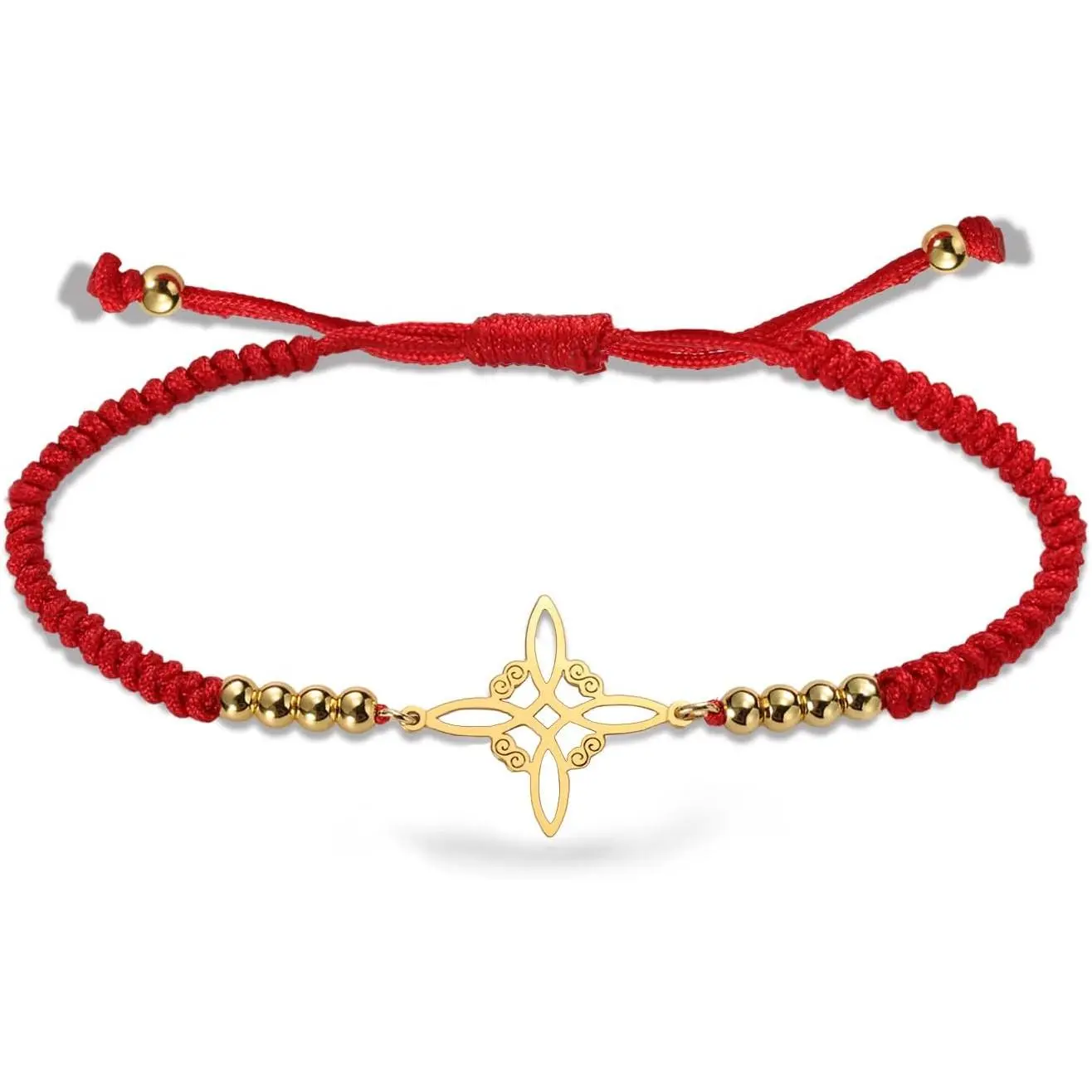 Witches Knot Bracelet for Women Men Stainless Steel Magic Celtic Knot Adjustable Colored Beaded Braided  Knot Bracelets String