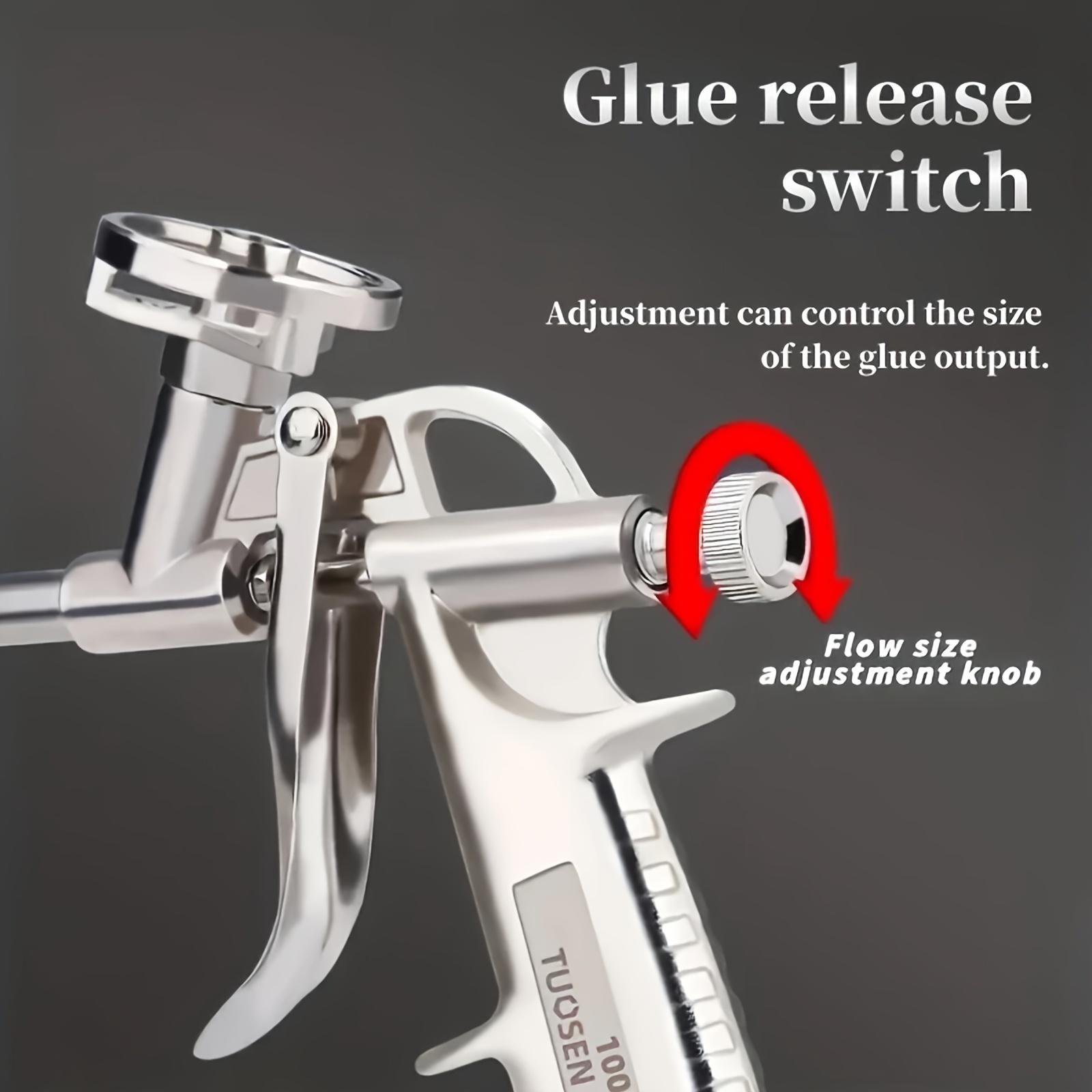 1pc Professional Foam Bottle Sealant Gun - All-Golden Metal, Easy-Clean Design with Glue Release Switch, Smooth Foam Dispensing for AC Units, Doors, Windows - No Need to Wash, No Cleaning Out Glue Stability