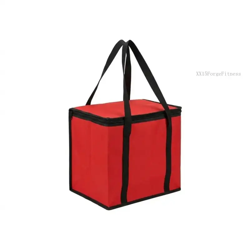 Insulated Bags – Large Thermal Food Delivery Bag & Reusable Shopping Tote – Heavy Duty Cooler Bag for Catering, Picnics, Beach, & Office Lunch – Collapsible, Stands Upright, RedXX15ForgeFitness