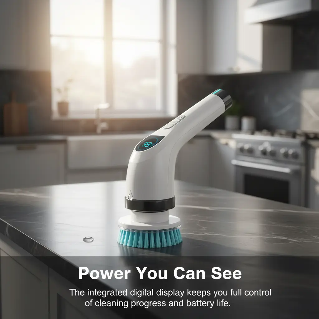 Cordless Electric Spin Scrubber, IPX7 Rated, Multi-Speed Bathroom Cleaner with 4 Brush Heads, Extendable Handle, Plastic Body & USB-C Charge