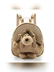 Detachable Plush Monkey Backpack, Cute Cartoon Design, Unisex School Bag, Perfect for Kids' Daily Use, Durable & Lightweight