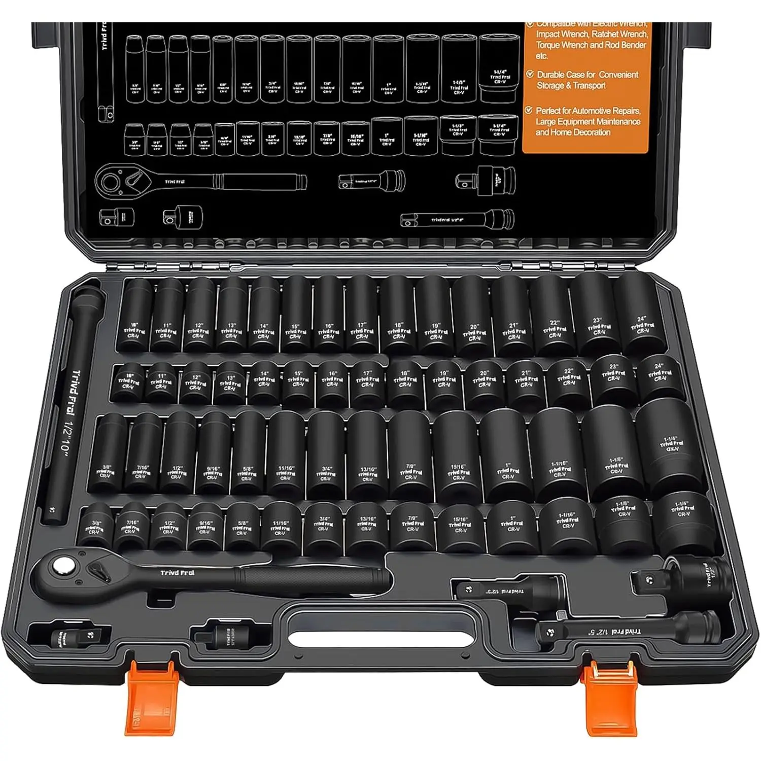 1/2"  Socket Set Metric and Standard-Full -  65 count Socket