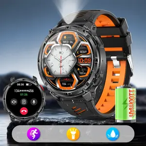 1.7 Inch Round HD Smartwatch, Large Battery Long-Lasting, Compatible with Android iOS, LED Light Compass, Waterproof Sport Watch, Electronic Watch, Gift Watch for Men Women