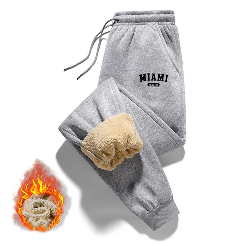 Print Fleece-Lined Sweatpants: Stay Cozy & Stylish in Streetwear This Winter Womenswear Bottom Fitted work pants men pantalones