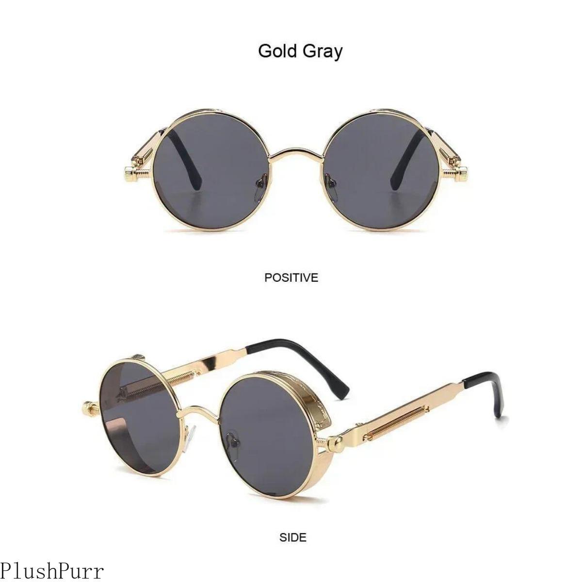 Metal Steampunk Sunglasses Men Women Fashion Round Glasses Brand Drsigner Vintage Sun Glasses High Quality Oculos De Sol UV400