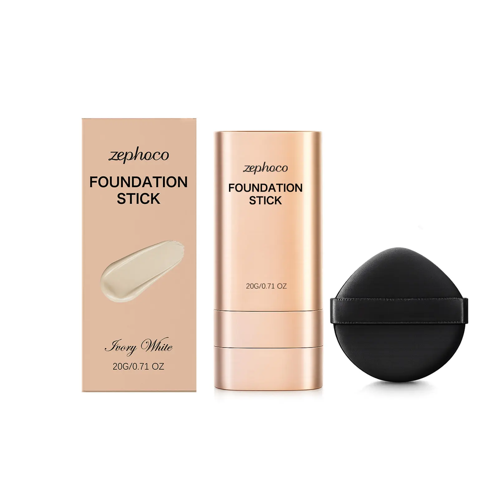 zephoco Translucent Concealing Foundation Stick: Lightweight, moisturizing, and silky-smooth-it doesn’t cake and creates a natural finish.