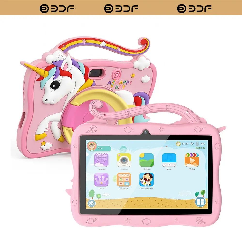 Bdf 7-Inch Kids Tablet, Android 13.0, 4GB RAM 64GB Storage, 1280x800 Resolution, Dual Cameras, WiFi Bluetooth-compatible, Parental Control, Ideal Gift