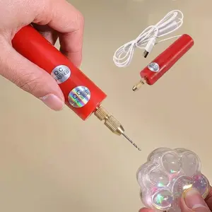 2026 New Mini Electric Drill, Portable Handheld Tool with 0.7-1.2mm Micro Bits for Resin & Crystal Jewelry DIY Crafts, Luggage & Bag Charm Making Accessory
