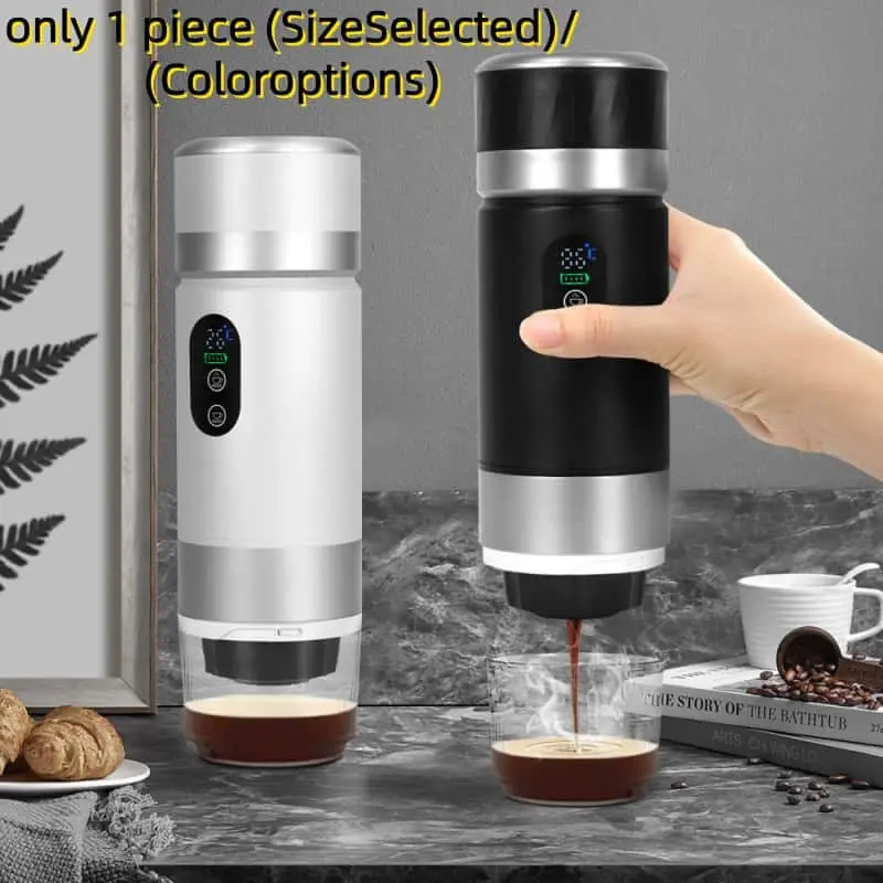 Portable Capsule Espresso Coffee Maker with Removable Battery and Self-Heating Function, Wireless Mini Coffee Machine for Travel Camping and Home Use