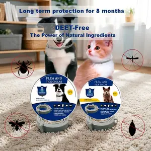 Natural Essential Oil Pet Collar for Dogs & Cats – DEET-Free, Washable, Adjustable, 8-Month Fresh Scent Protection for Outdoor Adventures, Grass Play & Daily Walks