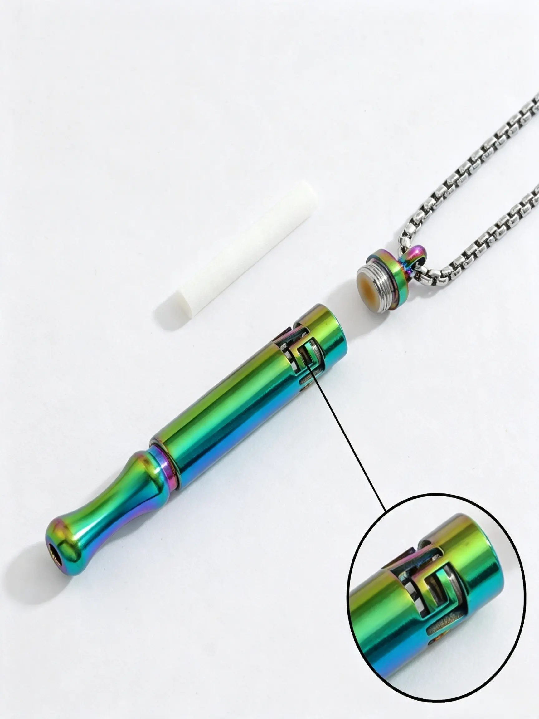 New Geometric Mindfulness Breathing Necklace, Stainless Steel Meditation Pendant, Unisex Couple Sweater Chain, Ideal Birthday & Christmas Gift For Friends