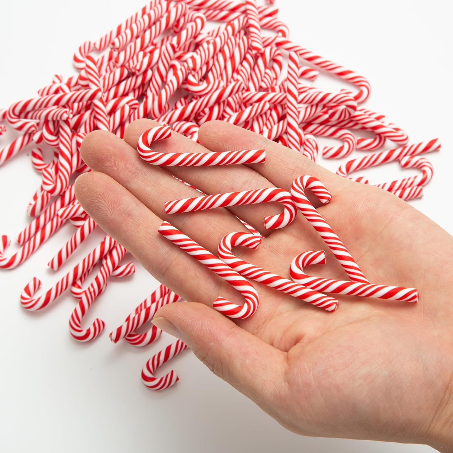 10/30/50Pcs Mini Candy Cane Christmas Decoration Red White Resin Candy DIY Crafts Xmas Pendant Navidad Home Decor 2025 New Year