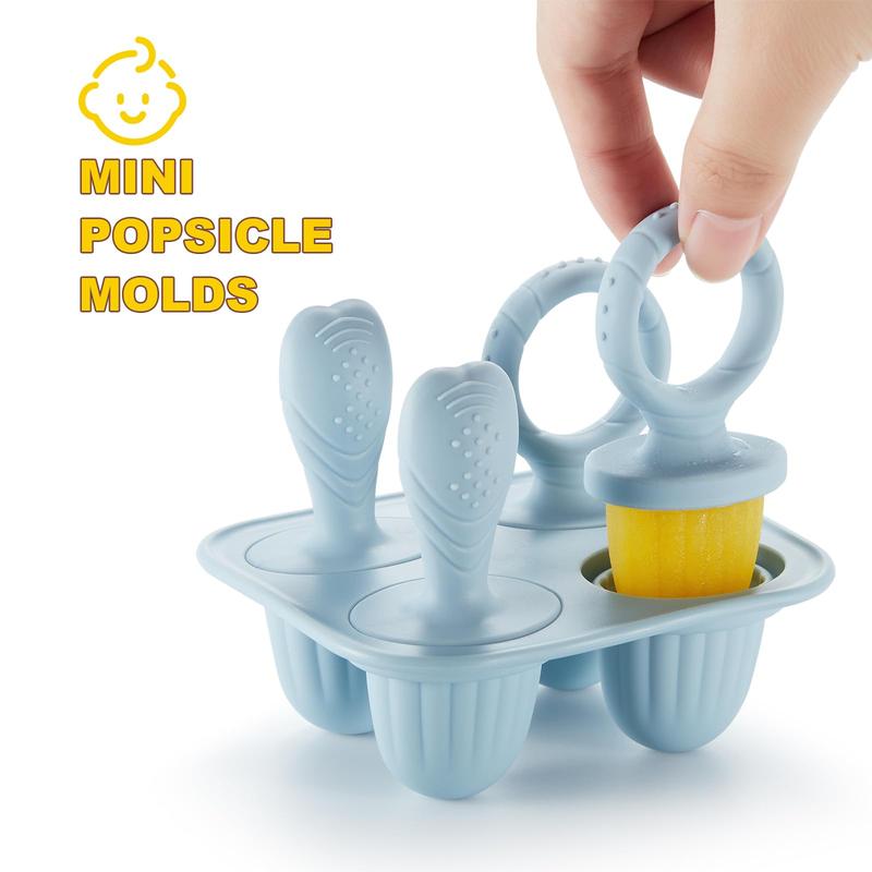 Silicone Ice Pop Molds Popsicle Mold Set of 4, BPA-Free Reusable Baby Ice Cream Maker, Easy Release Non-Toxic Material, Perfect for Kids' Snacks