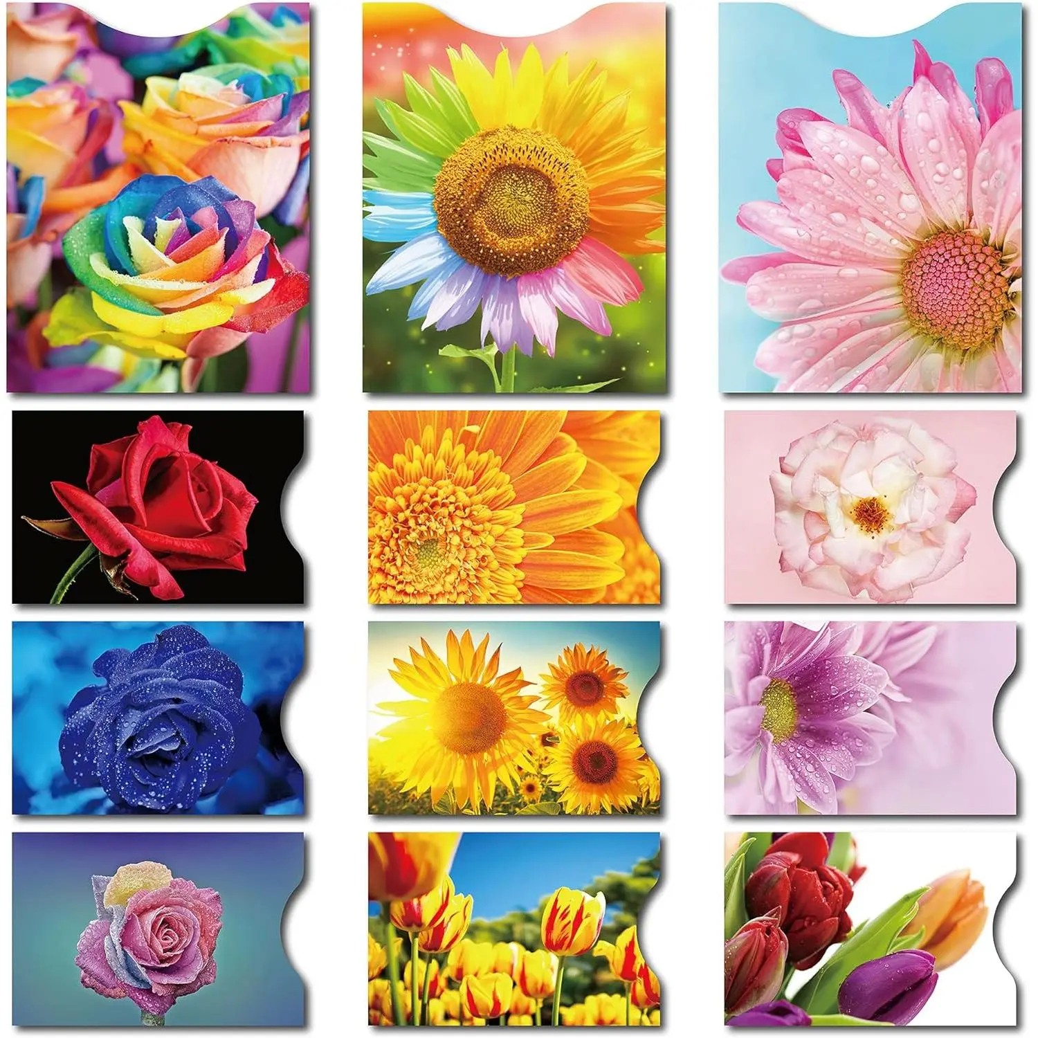 TikTok Viral CARSLIFE RFID Blocking Sleeves - 9 Credit Card, 3 Laminated Passport Sleeves, Anti-RFID Identity Theft Protection, No Paper Damage Risk, Flowers Design (Sports & Outdoor Accessory)