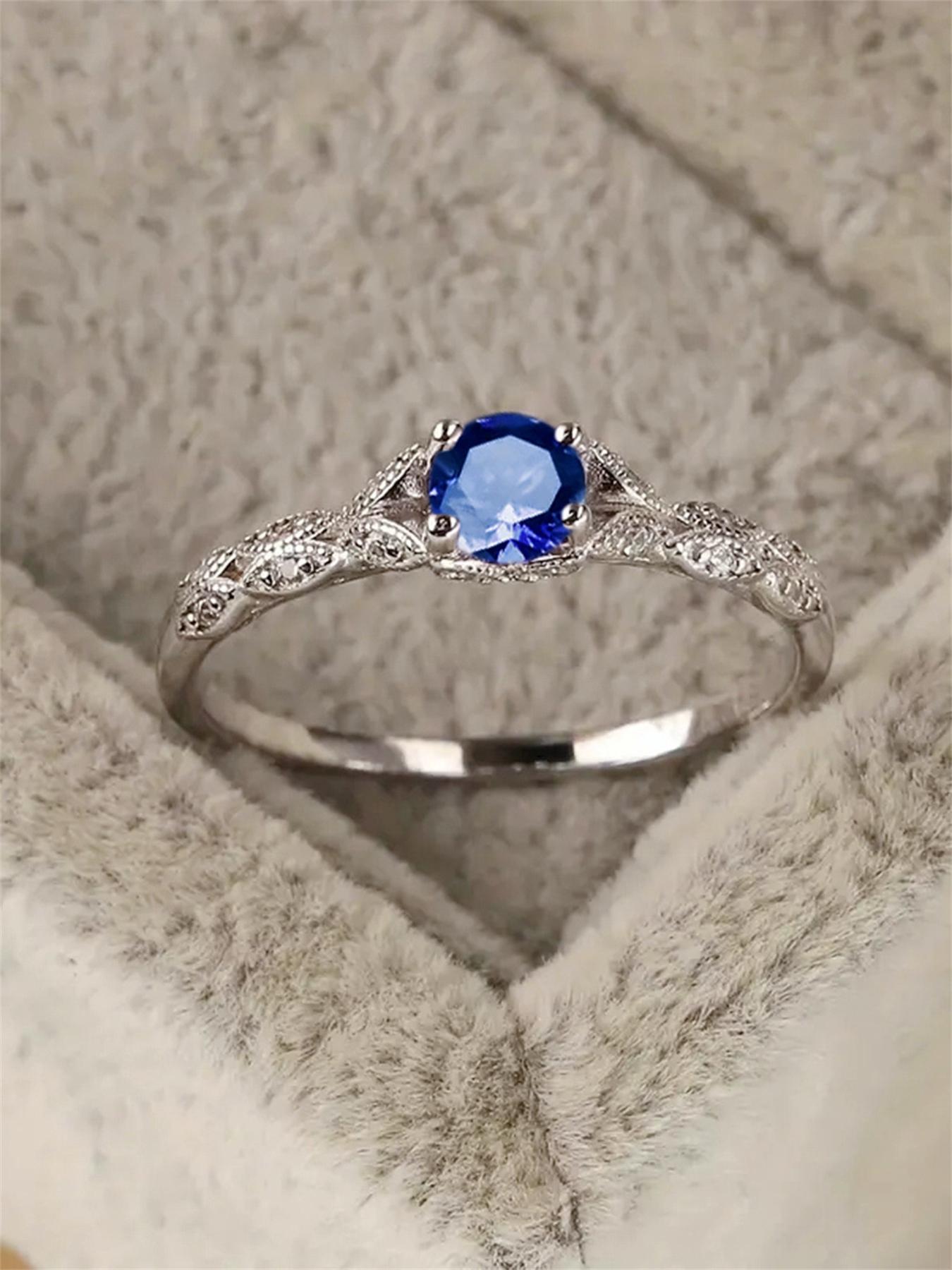 Elegant Style Artificial Zircon Decor Metal Ring, Cubic Zirconia Ring, Women's Fashion Jewelry Accessories, Minimalist Romantic Aesthetic Jewelry Gift