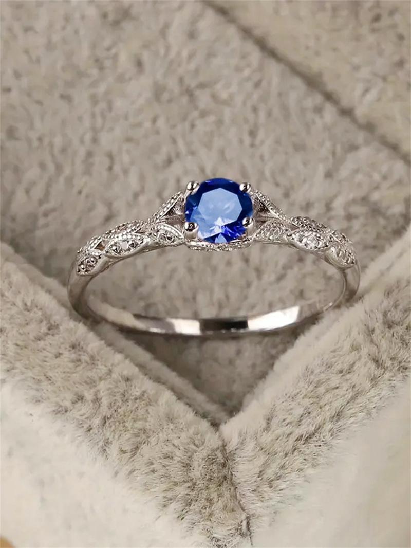 Elegant Style Artificial Zircon Decor Metal Ring, Cubic Zirconia Ring, Women's Fashion Jewelry Accessories, Minimalist Romantic Aesthetic Jewelry Gift