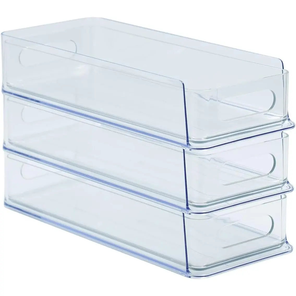 3 Tier Desk Drawer for Corner, Plastic Storage Organizer for Coffee Station, Under Sink, Bathroom Countertop and Kitchen Cabinet, Clear Stackable Pull Out Container, Short