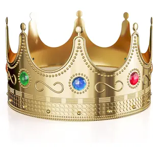 Luxurious Royal Queen and King Crowns for Women and Men 0.75" x 8" Perfect for Parties Prom King Regal Decor & Kids Crowns for Royalty Themed Events