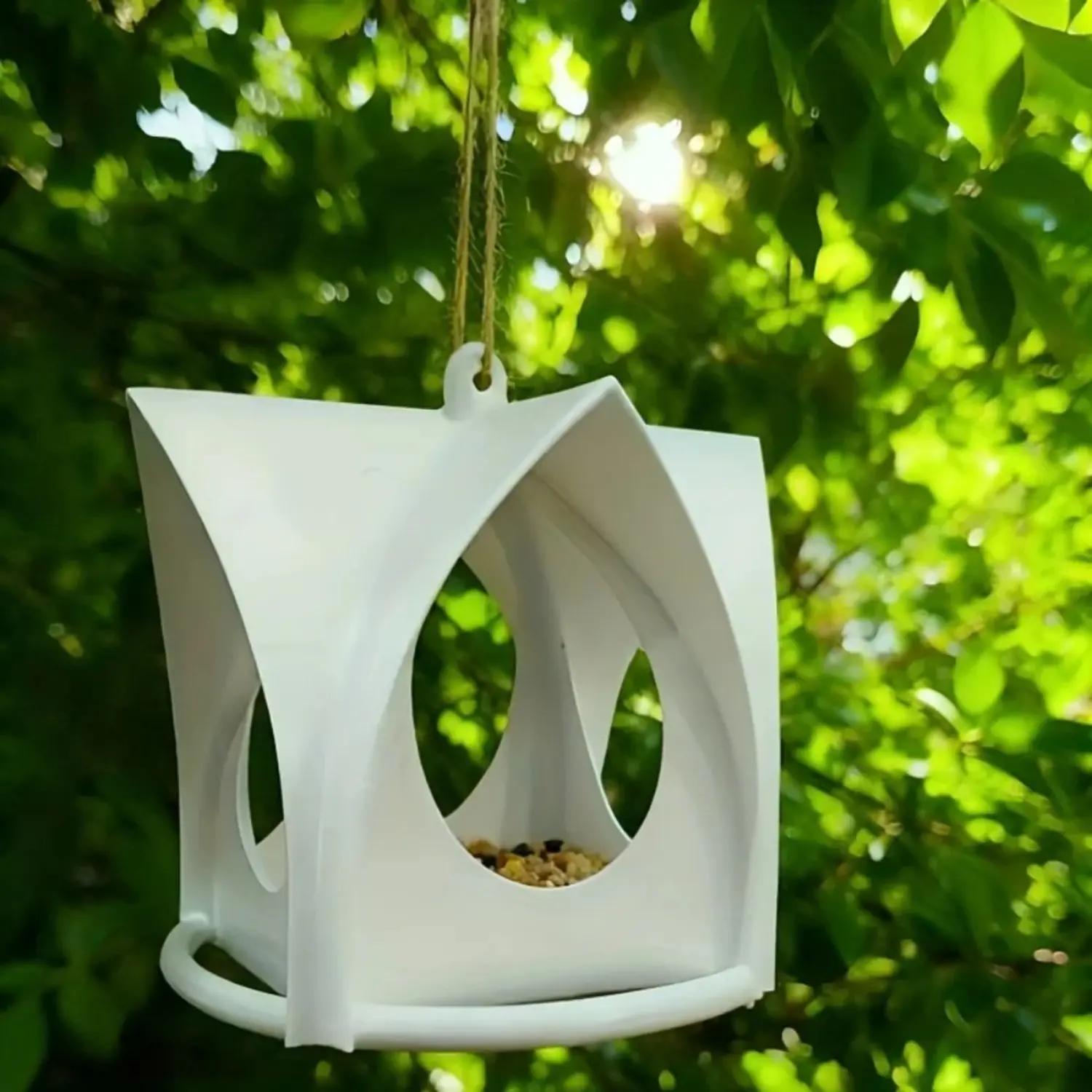 This Small Bird Feeder Features a Very Practical Design It Has a Canopy on Top to Protect It from the Elements Suitable for Yard