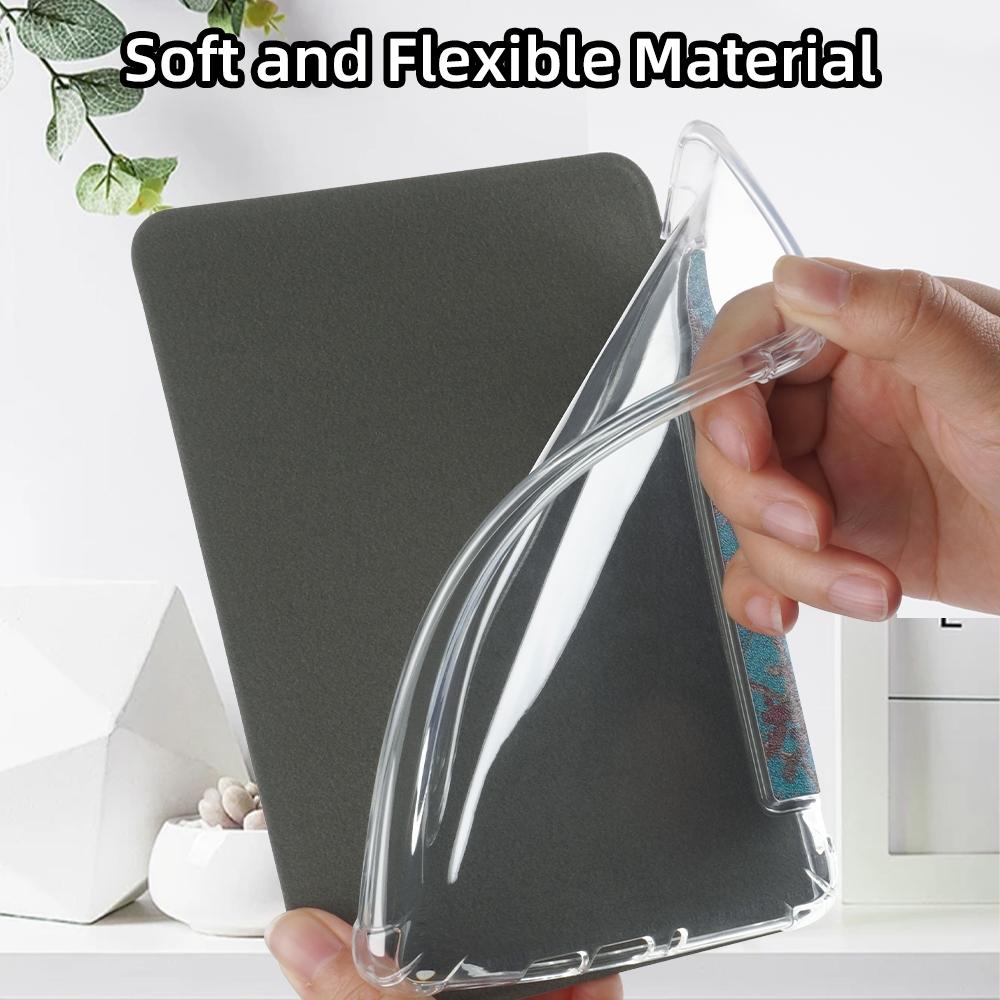 Portable Floral Pattern E-reader Case with Auto Sleep Wake Function, 1 Count E-reader Protective Cover, E-reader Accessories Compatible with Kindle