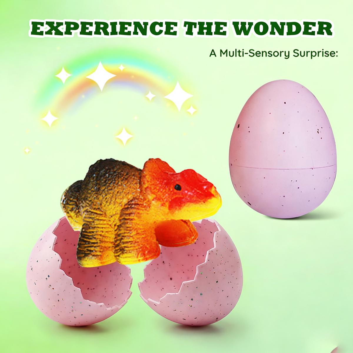 Hatching Dinosaur Surprise Eggs for Kids - 6 Pack Easter Basket Stuffers, Birthday Gifts for Boys & Girls Age 3 4 5 6 7 8 Years Old
