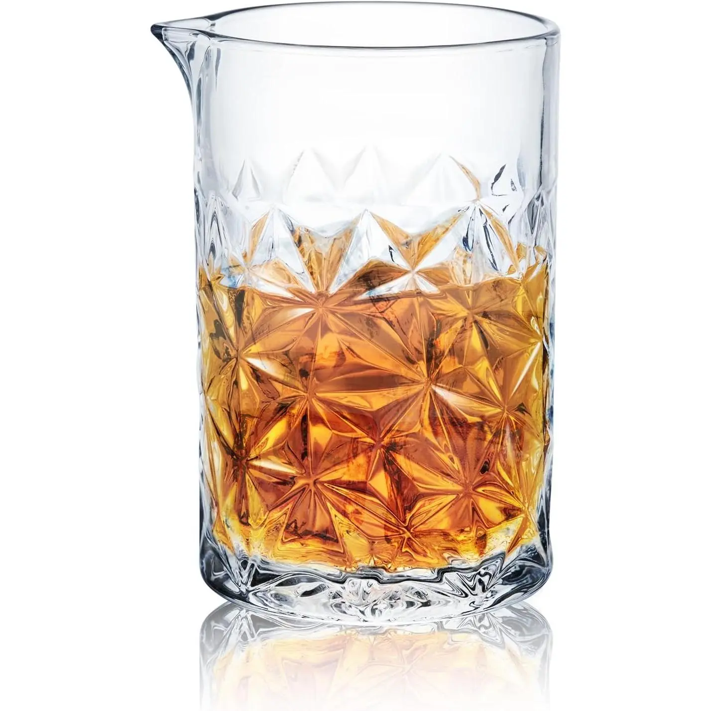 Cocktail Mixing Glass 24oz 710ml - Crystal Bartender Accessories Glass Beaker to Mix & Stir Cocktails - Thick and Sturdy Bottom - Premium Seamless Design