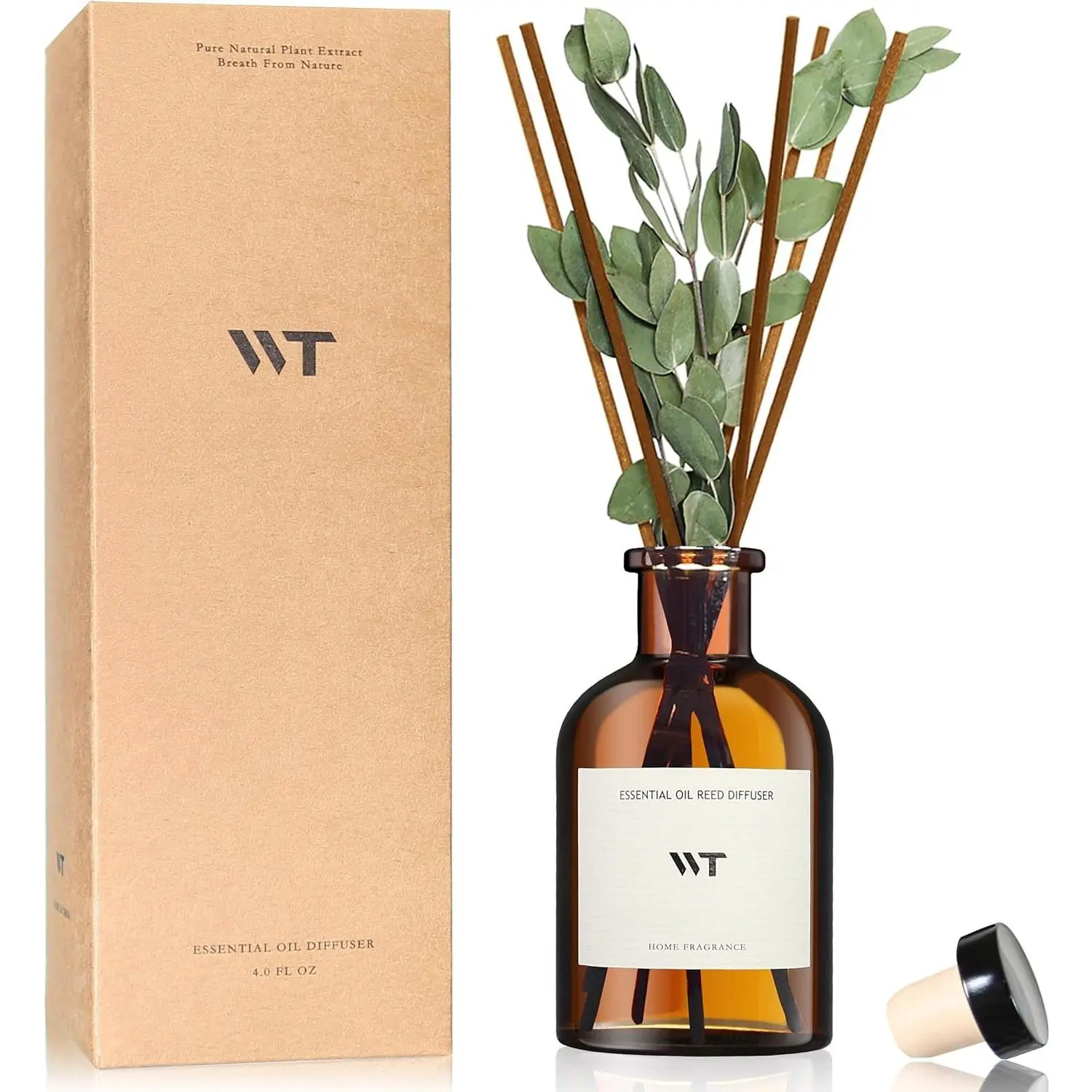 Woody Floral Scented Christmas Reed Diffuser Set - 4.0 fl oz Durable Bottle, Eucalyptus & Lavender Essential Oils, High Volatility Long-Lasting Aroma, Air Freshener Sticks for Home Decor, Ideal for Gift Enthusiasts