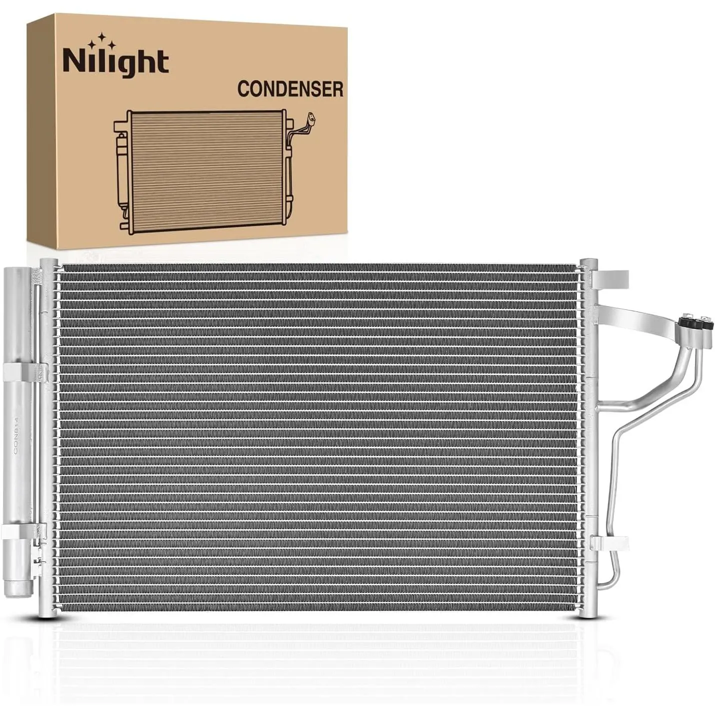 Nilight AC Condenser Compatible with Hyundai Elantra L4 1.8L 2011 2012 2013, Kia Forte Koup L4 2.0L Coupe 2013 Air Conditioning A/C Condenser with Receiver Drier Replace# 3967, HY3030146, 976063X000