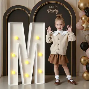 3FT Tall Large Warm White Light Up Letter M Sign, Big M Decor for Birthday, MOM, Wedding, Proposal, Engagement, Graduation Party Backdrop Decorations
