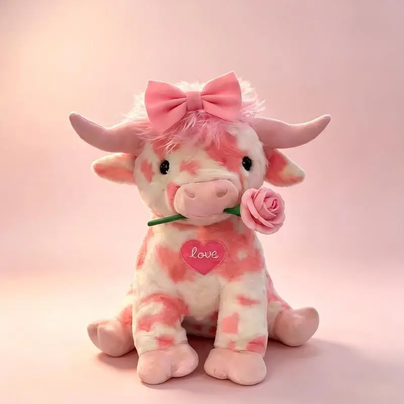 Highland Cow Plush Toy, Soft and Cuddly Stuffed Animal, Perfect Gift for Kids, Boys, Girls, and Adults, Huggable and Cute