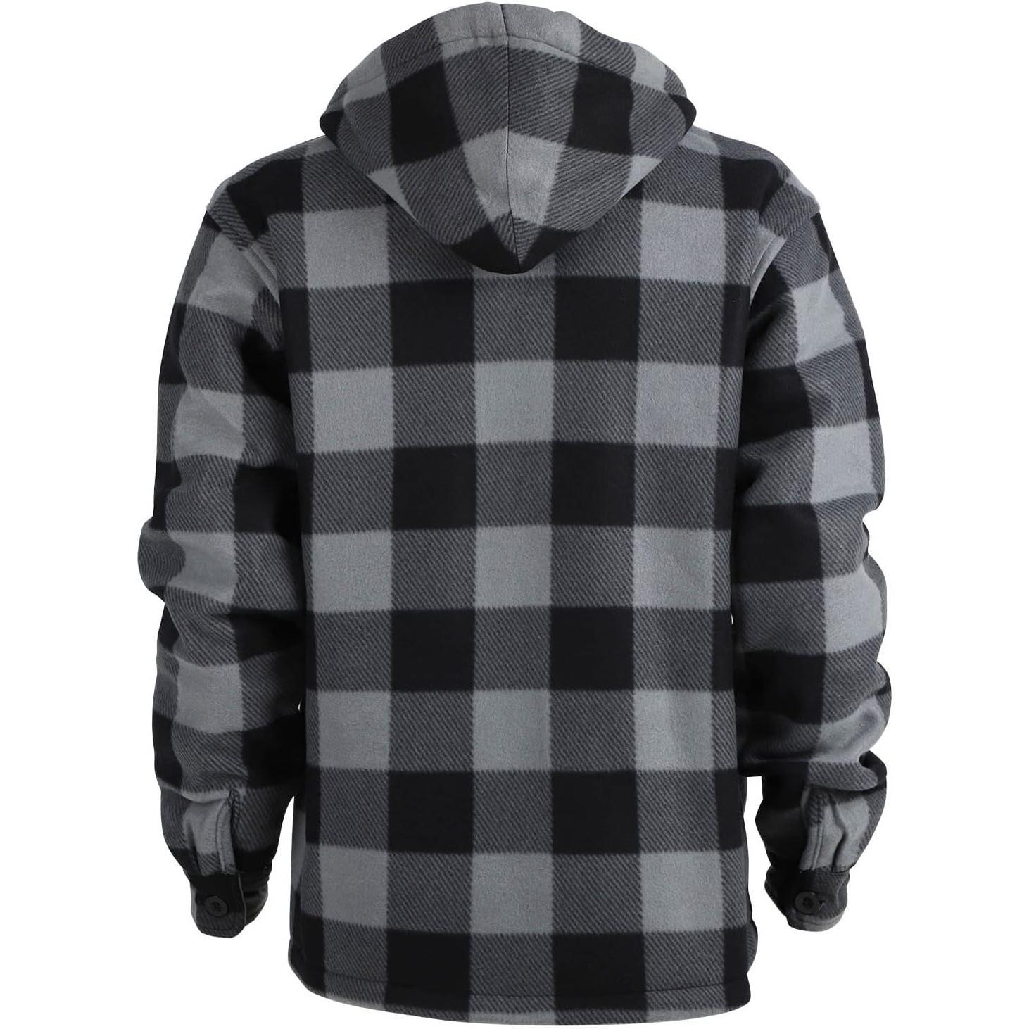 2025 ChristmasPlus Size Heavy Thick Flannel Plaid Jacket Sherpa Fleece Lined Hoodies For Men Zip Up Winter Warm Coat Buffalo Zipper Sweatshirt..1123