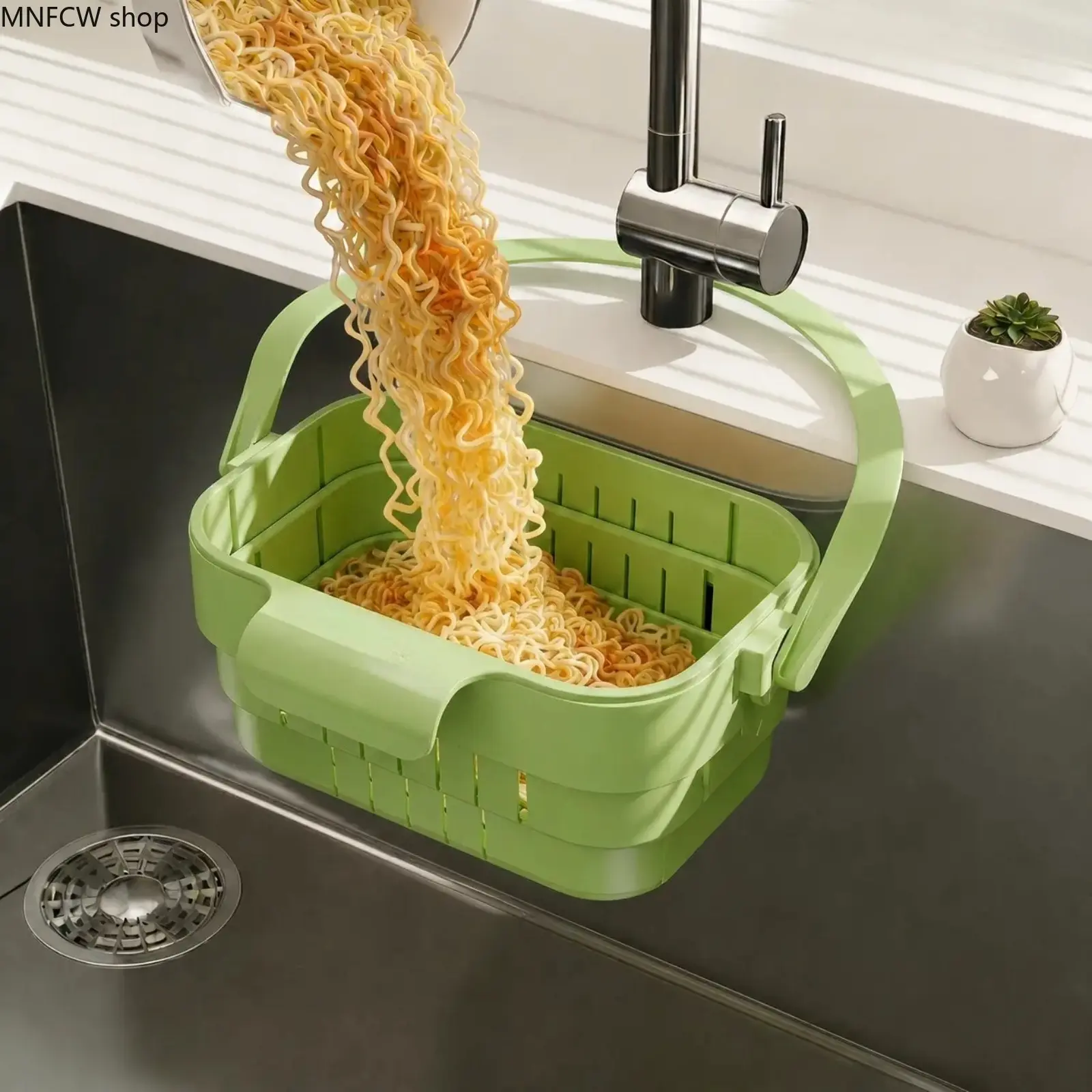 Foldable Hanging Sink Strainer Basket | Stainless Steel Kitchen Waste Catcher | Hands-Free Anti-Clog System for Easy Cleanup | Space-Saving Tool-Free Sink Organizer