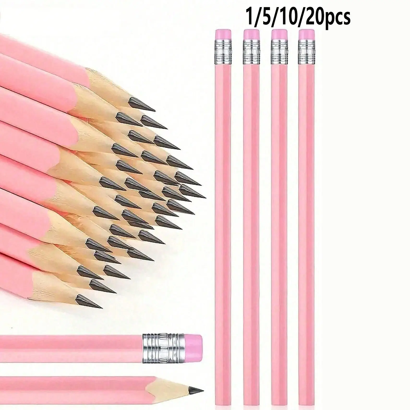 Wedding Pencil Set 1/5/10/20 Pieces, High Aesthetic Wooden Pencils with Eraser, Perfect for Weddings, Parties, School, Office, DIY