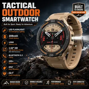 Neviis 2026 Smart Watch Military Men 360x360 HD Screen Flashlight Health Monitoring Waterproof Heart Rate Monitor Bluetooth-compatible Call Compatible Android iOS