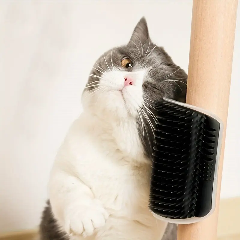 Wall-Mounted Cat Grooming Brush, Durable PP Material, Easy Assembly, Space-Saving Design, Ergonomic Pet Grooming Tool, Ideal for Cats and Dogs