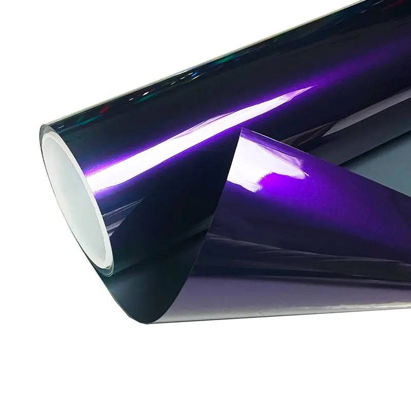 Premium PET High Glossy Midnight Purple Vinyl Wrap Film Car Wrapping Motorcycle DIY Sticker Decal Air Release Self Adhesive Car Decals