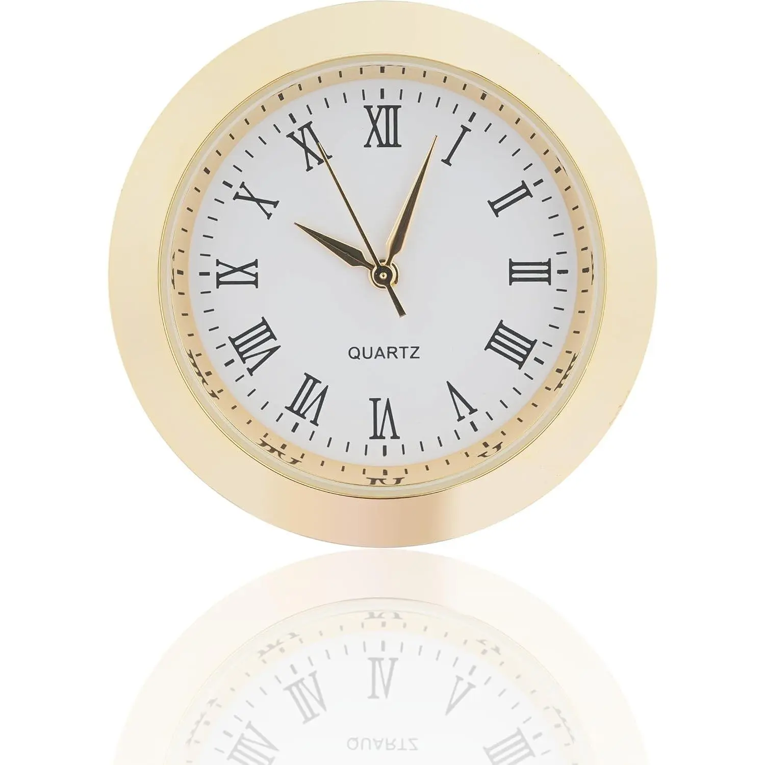 37 mm Mini Clock Insert – Roman Dial Quartz Movement, Fits 1 ⅜" (35 mm) Hole, Button-Battery, Replacement for Wood/Crystal Crafts